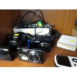 THREE SAMSUNG DIGITAL CAMERAS , TWO CANON DIGITAL CAMERAS , KODAK CAMERA , TOGETHER WITH SOME