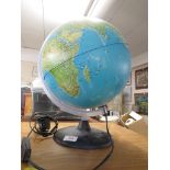 ILLUMINATED GLOBE ON STAND.