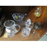 SIX ITEMS OF GLASS WARE INCLUDING EDINBURGH CRYSTAL.