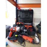 A SELECTION OF BLACK AND DECKER POWER TOOLS INCLUDING CORD LESS DRILL , PIVOT CORD LESS