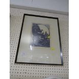 FRAMED AND GLAZED ABSTRACT COLOUR PRINT, SIGNED AND DATED IN PENCIL SYLVIA OGDEN 1967, EDITION 3/15