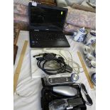 A TOSHIBA PRO LAPTOP RUNNING WINDOWS SEVEN WITH CHARGER , AN APPLE IBOOK G4 WITH CHARGER, ROBERTS