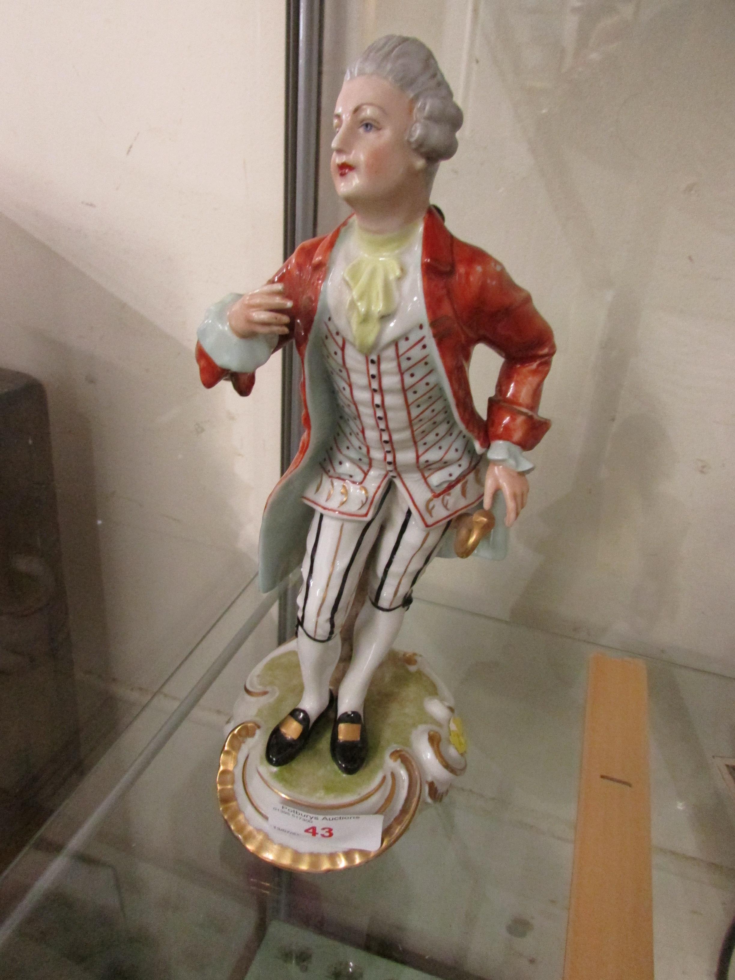 CONTINENTAL PORCELAIN FIGURE OF CLASSIC GENTLEMAN