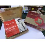 VINTAGE REMINGTON SUPER 60 ELECTRIC SHAVER WITH INSTRUCTIONS AND ORIGINAL BOX (SOLD AS ANTIQUE