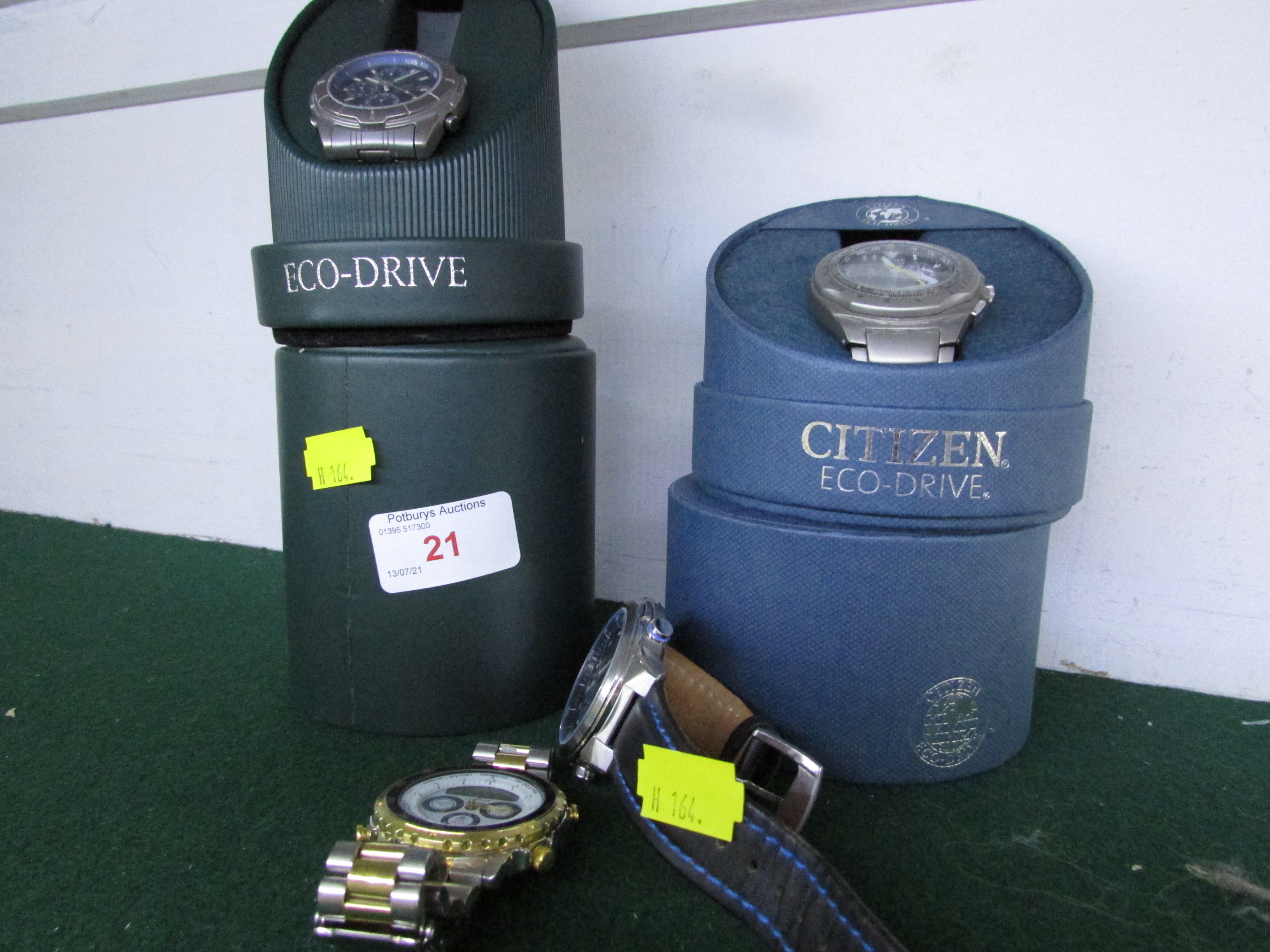 THREE CITIZEN ECO DRIVE WRIST WATCHES, TOGETHER WITH ONE OTHER CITIZEN WATCH