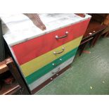 FIVE DRAWER CHEST IN MULTI-COLOUR FINISH