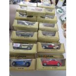 FIFTEEN MATCHBOX MODELS OF YESTERYEAR BOXED DIE CAST SPORTS AND MOTOR CARS.