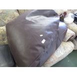 A BROWN LEATHER EFFECT BEAN BAG.