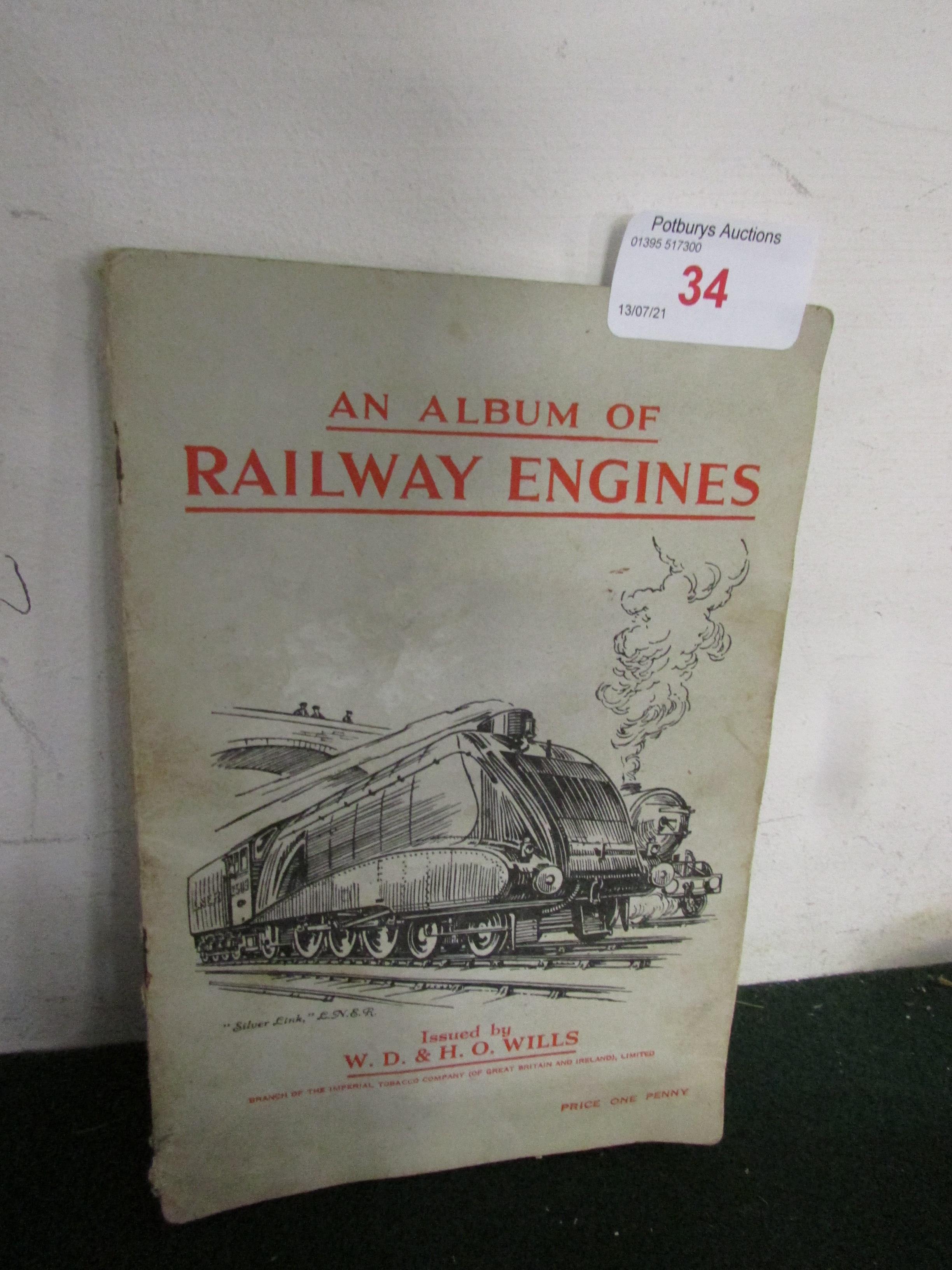 W.D AND H.O WILLS CIGARETTE CARD ALBUM RAILWAY ENGINES.