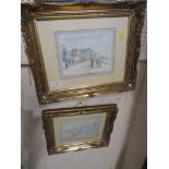 PAIR OF FRAMED AND GLAZED SIGNED PRINTS OF SIDMOUTH SEA FRONT AFTER ROBERT CRISP