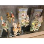 SIX BORDER FINE ARTS THE WORLD OF BEATRIX POTTER FIGURINES (TWO WITH TINS)