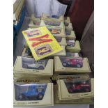 TWENTY-THREE MATCHBOX MODELS OF YESTERYEAR BOXED COMMERCIAL VEHICLES, AND A COPY OF 'THE EVALUATOR
