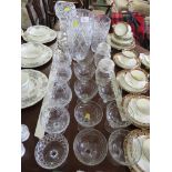 BRANDY GLASSES, SUNDAE DISHES AND GLASS BOWLS AND VASES.