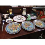 SELECTION OF DECORATIVE CHINA ITEMS INCLUDING ROYAL WORCESTER DISPLAY PLATES , BRADFORD EXCHANGE