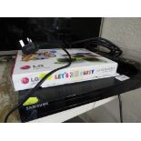 SAMSUNG 3D BLU RAY PLAYER WITH REMOTE AND MANUAL, TOGETHER WITH FIVE PAIRS OF LG 3D GLASSES.
