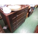 OAK CHEST OF FOUR DRAWERS.