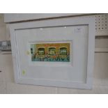 FRAMED AND GLAZED LIMITED EDITION PRINT TITLED WINDOW SHOPPING ONE AFTER JOHN WILSON, NUMBERED 50/