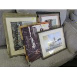 ASSORTED FRAMED AND GLAZED PICTURES AND PRINTS INCLUDING LONDON SCENES.