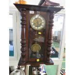 MAHOGANY CASED WALL CLOCK. (AF)