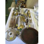 BRASS POCKET AND SPRING BALANCES , BRASS SPOON AND OTHER METAL WARE.