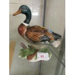 CERAMIC FIGURE OF DUCK WITH CROWN S MARK TO BASE