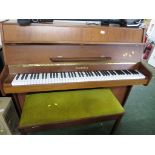 CHAPPELL TEAK CASED UPRIGHT PIANO, TOGETHER WITH A SMALL QUANTITY OF SHEET MUSIC (LIFT TOP DUET