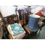 SET OF SIX CHIPPENDALE STYLE DINING CHAIRS (INCLUDING TWO CARVERS) WITH HORSE HAIR STUFFED LEATHER