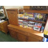 VINTAGE G-PLAN TEAK LOUNGE UNIT WITH ILLUMINATED FALL-FRONT COMPARTMENT.
