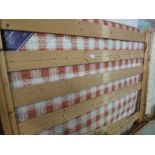 PINE DOUBLE BED STEAD WITH A LAYEZEE BED DOUBLE MATTRESS.