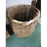 WOVEN REED LOG BASKET.