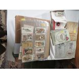 A COLLECTION OF CIGARETTE CARDS, MAINLY WILLS, CONTAINED IN TWO GREETINGS CARDS ALBUMS, A GREY