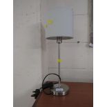 MODERN STAINLESS TABLE LAMP WITH CREAM SHADE