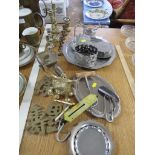 DECORATIVE BRASS WARE, BRASS WEIGHTS, METAL DINING WARE.