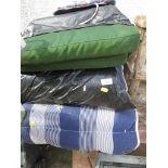 THREE CUSHIONS FOR SUMMER LOUNGE BEDS AND ONE OTHER SEAT PAD. (AF)