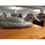 CAST ALUMINIUM FIGURE OF A DUCK.