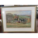 BARRY WATKIN - 'NETTLECOME MANOR LOOKING TOWARDS THE BRISTOL CHANNEL', PASTEL, SIGNED WATKIN IN