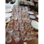 FOUR EDINBURGH INTERNATIONAL CUT CRYSTAL GOBLETS AND OTHER DRINKING VESSELS.