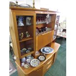 A JS SAKOL FURNITURE TEAK VENEER ILLUMINATED LOUNGE DISPLAY UNIT