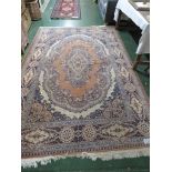 PINK GROUND RECTANGULAR FLOOR RUG WITH CENTRAL MEDALLION (300 CM X 200 CM)