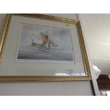 FRAMED AND GLAZED LIMITED EDITION PRINT OF SAILING BOATS.