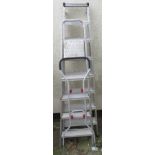 SGB YOUNGMAN ALUMINIUM BUILDERS STEPS, ABRU FIVE-TREAD ALUMINIUM STEPS, AND A FOLDING RACK