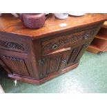 OLD CHARM STAINED OAK CUPBOARD WITH SINGLE DRAWER.