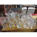 DRINKING GLASSES, SUNDAE DISHES AND OTHER GLASSWARE.