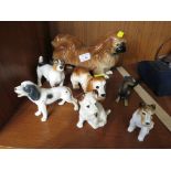 SELECTION OF CERAMIC FIGURES OF DOGS. (AF)