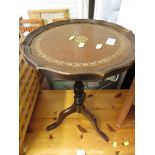 REPRODUCTION MAHOGANY VENEER WINE TABLE.