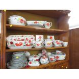 SELECTION OF ROYAL WORCESTER POPPIES DINNER WARE TOGETHER WITH OTHER ITEMS INCLUDING WALL CLOCK