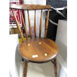 ELM SEATED STICK BACK CHAIR.