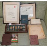 6th Battalion Duke of Cornwall's Light Infantry group of WWI medals with associated documents, typed