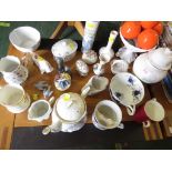 SMALL SELECTION OF DECORATIVE CHINA INCLUDING CUPS, VASES ETC. (AF)