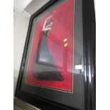 LARGE FRAMED AND GLAZED PICTURE OF A DANCER.